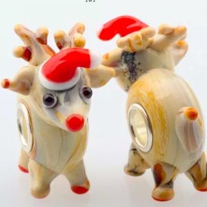 NEW MURANO GLASS REINDEER European Charm Bead